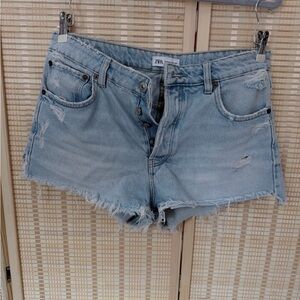 Zara Faded Blue Jean Shorts